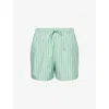 Lounge Underwear Womens Pinstripe Cotton Shorts Green