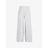 Lounge Underwear Womens Contrast-piping Wide-leg Modal-jersey Pyjama Trousers Grey Marl In Grey Marl