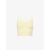 Lounge Underwear Womens Lemon Pointelle Cropped Stretch-cotton Cami Pyjama Top