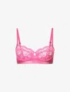 Lounge Underwear Womens Hot Pink Blossom Floral-embroidered Stretch-lace Bra In Hot Pink