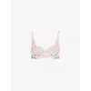 Lounge Womens Pink Lucielle Balcony Floral-lace Bra