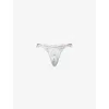 Lounge Underwear Womens Green Mirabel Embroidered G-string Lace Thong Xs