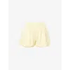 Lounge Underwear Womens Pointelle Mid-rise Stretch-woven Pyjama Shorts Lemon