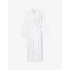 Lounge Underwear Womens Waffle Texture Cotton-blend Dressing Gown White In White