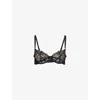 Lounge Underwear Womens Black Yasmine Balcony Underwired Lace Bra 34dd