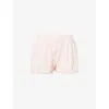 Lounge Underwear Womens Pink Pointelle Floral-print Mid-rise Stretch-cotton Pyjama Shorts