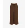 Lounge Underwear Womens Chocolate Waffle Wide-leg Stretch-woven Trousers In Chocolate