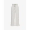 Lounge Underwear Womens Grey Waffle Wide-leg Stretch-woven Trousers In Grey
