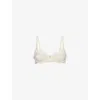 Lounge Underwear Womens Bridal Candice Embroidered Balcony Mesh Bra White In White