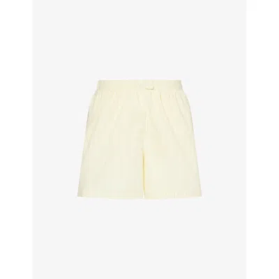 Lounge Underwear Womens Stripe Boxer-style Cotton Shorts Yellow Stripe