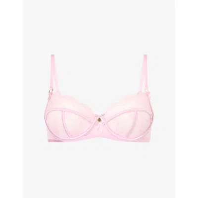 Lounge Womens Adelyn Balcony Lace Bra Pink