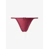 Lounge Womens Cherry Lacquer Adaline Satin Thong Xs In Brown