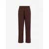 Lounge Womens Classic Straight-leg Cotton-blend Jogging Bottoms Chocolate In Brown