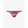 Lounge Womens  Underwear Adelyn Lace Thong In Red