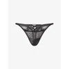 Lounge Womens  Underwear Adelyn Lace Thong In Black
