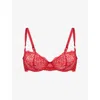 Lounge Womens  Underwear Adore Balcony Lace Bra In Red
