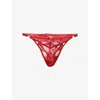 Lounge Womens  Underwear Adore Lace Thong In Burgundy
