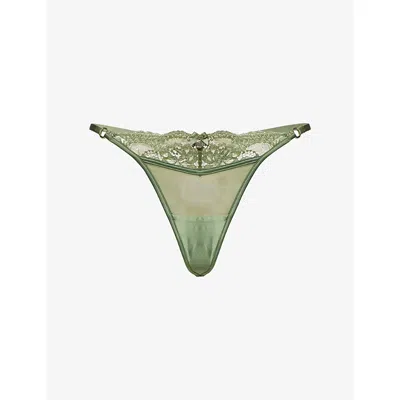 Lounge Womens  Underwear Brianna Lace G-string In Green