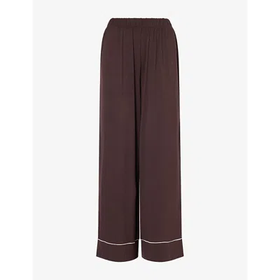 Lounge Womens  Underwear Elasticated-waist Stretch-woven Pyjama Bottoms In Brown