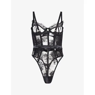 Lounge Womens  Underwear Soraya Underwired Lace Bodysuit In Black