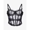 Lounge Womens  Underwear Zendaya Underwired Tulle Corset In Black