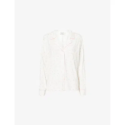 Lounge Womens Pink Ditsy Floral Floral-print Modal-blend Pyjama Shirt In White