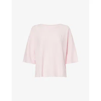 Lounge Womens Pink Soft Waffle Knitted Pyjama Top