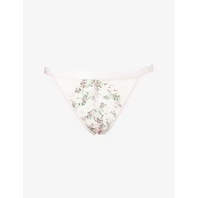Lounge Womens  Underwear Entice Floral Lace Thong In Multi