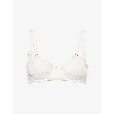 Lounge Womens White Bridal Elizabeth Balcony Lace Bra