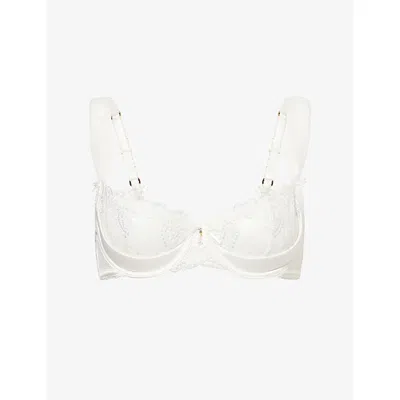 Lounge Womens White Bridal Penelope Balcony Lace Bra