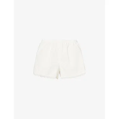 Lounge Womens White Relaxed-fit Cotton Pyjama Shorts