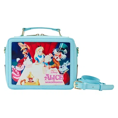 Loungefly Alice In Wonderland Classic Movie Lunchbox Crossbody Bag In Sky Blue