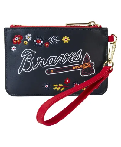 Loungefly Atlanta Braves Floral Wrist Clutch In Black