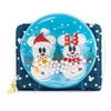 Loungefly Disney Mickey Minnie Snow Globe Zip Around Wallet In Blue