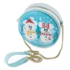 Loungefly Disney Snowman Minnie & Mickey Snowglobe Crossbody Bag In Sky Blue