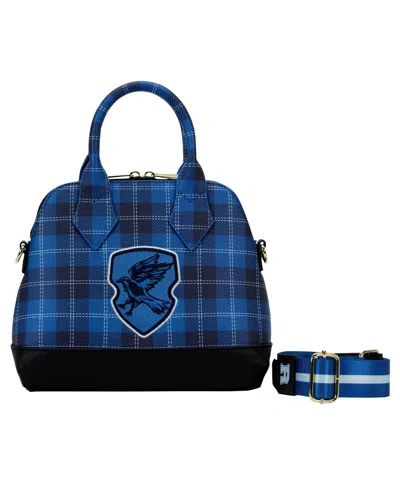 Loungefly Harry Potter Ravenclaw Varsity Plaid Crossbody Bag In Blue