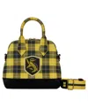 Loungefly Men's And Women's  Harry Potter Hufflepuff Varsity Plaid Crossbody Bag In Yellow