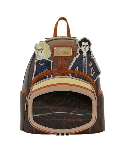 Loungefly Men's And Women's  Loki Tva Multiverse Lenticular Mini Backpack In Brown