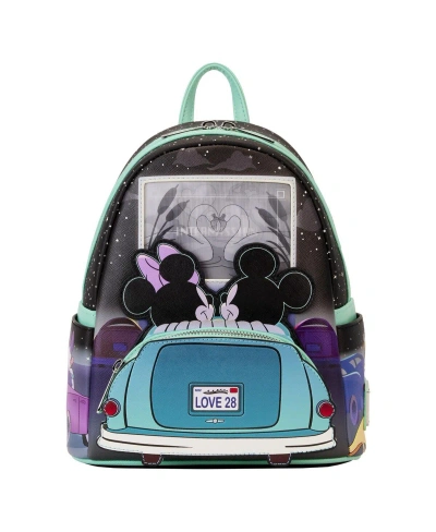 Loungefly Men's And Women's  Mickey & Minnie Date Night Drive-in Mini Backpack In Multi