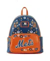 LOUNGEFLY MEN'S AND WOMEN'S LOUNGEFLY NEW YORK METS FLORAL MINI BACKPACK