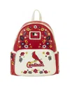 LOUNGEFLY MEN'S AND WOMEN'S LOUNGEFLY ST. LOUIS CARDINALS FLORAL MINI BACKPACK