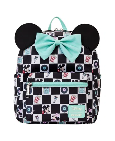 Loungefly Mickey Friends Date Night Diner Mini Backpack In Blue