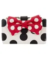LOUNGEFLY MICKEY FRIENDS MINNIE MOUSE ROCKS THE DOTS CLASSIC FLAP WALLET