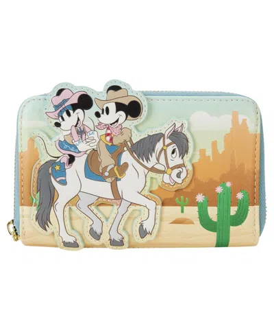 Loungefly Mickey Minnie Western Zip-around Wallet In Multi