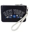 LOUNGEFLY NEW YORK YANKEES FLORAL WRIST CLUTCH