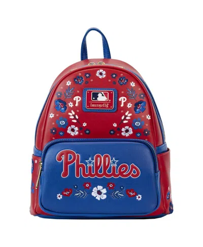 Loungefly Philadelphia Phillies Floral Mini Backpack In Burgundy