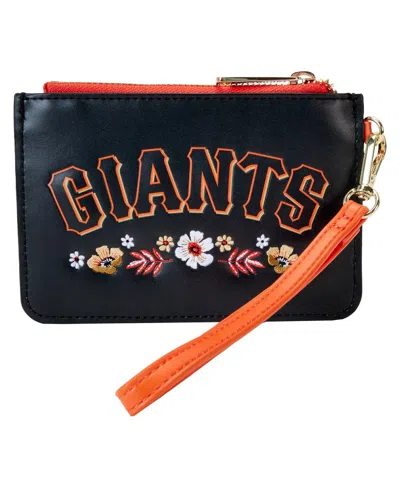 Loungefly San Francisco Giants Floral Wrist Clutch In Burgundy