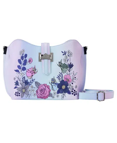 Loungefly Sleeping Beauty 65th Anniversary Floral Ombre Crossbody Bag In Gold