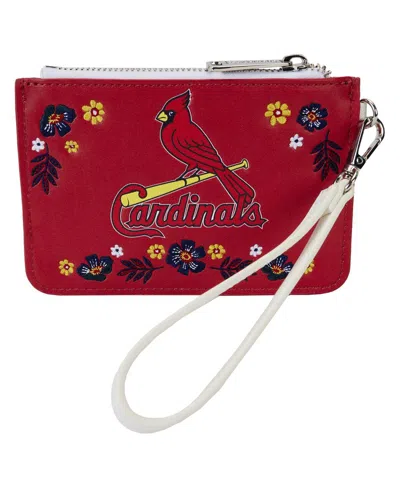 Loungefly St. Louis Cardinals Floral Wrist Clutch In Burgundy
