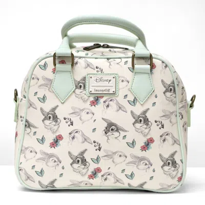 Loungefly Thumper & Flowers Crossbody Bag In Beige/mint
